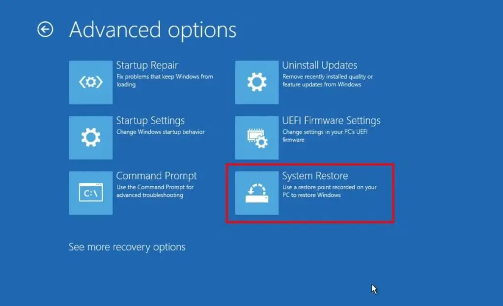 Przywracanie systemu Windows 11