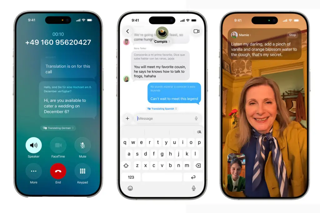 tłumaczenia na żywo na iPhone z iOS 26