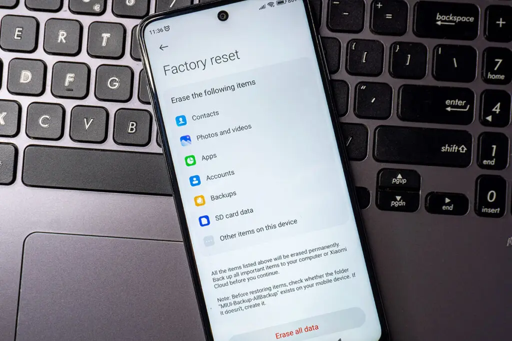 factory reset na iPhone