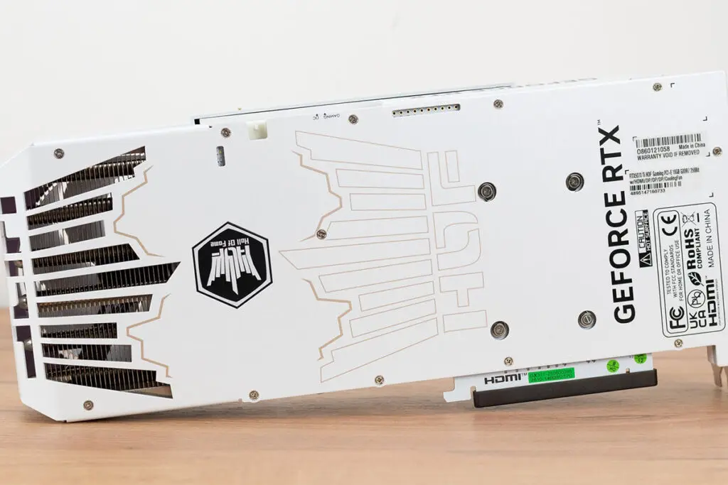 tył karty KFA2 GeForce RTX 5070 Ti Hall of Fame