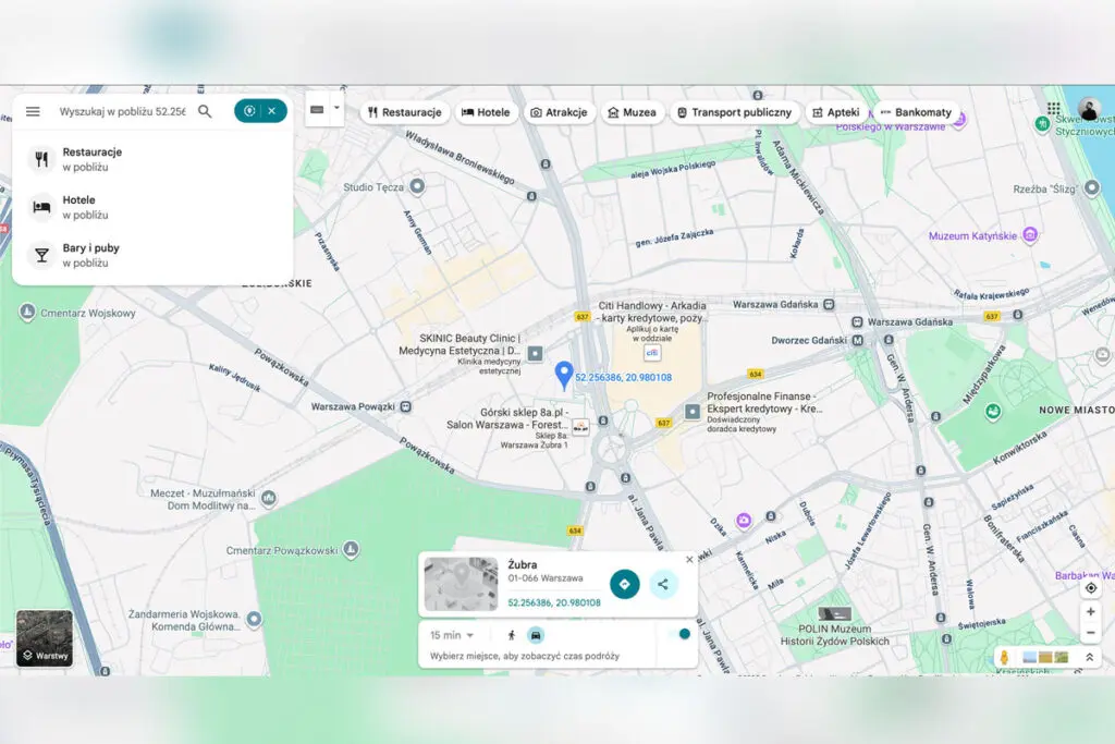 jak zrobić pinezkę w google maps na komputerze