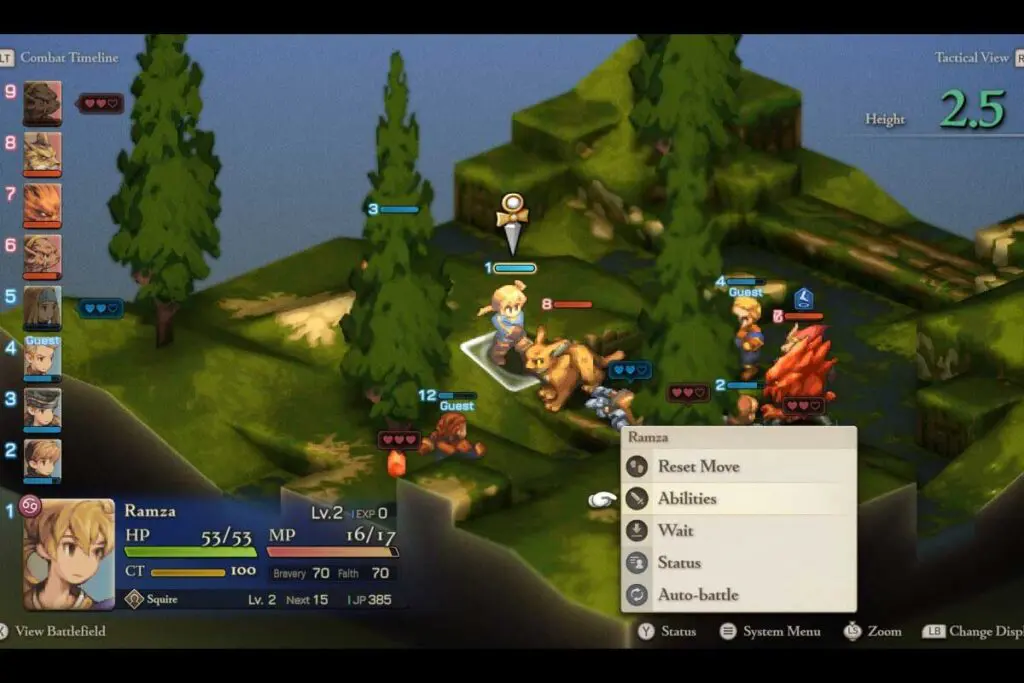 screenshot z final fantasy tactics 