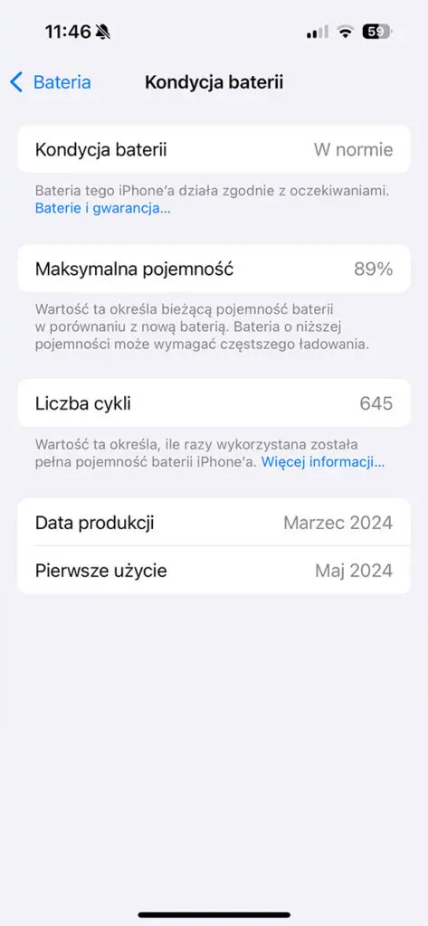 kondycja baterii iPhone gdzie sprawdzić