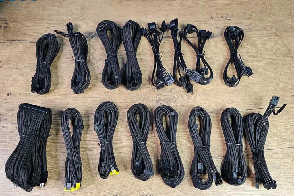 Okablowanie zasilacza MSI MEG Ai1600T PCIE5