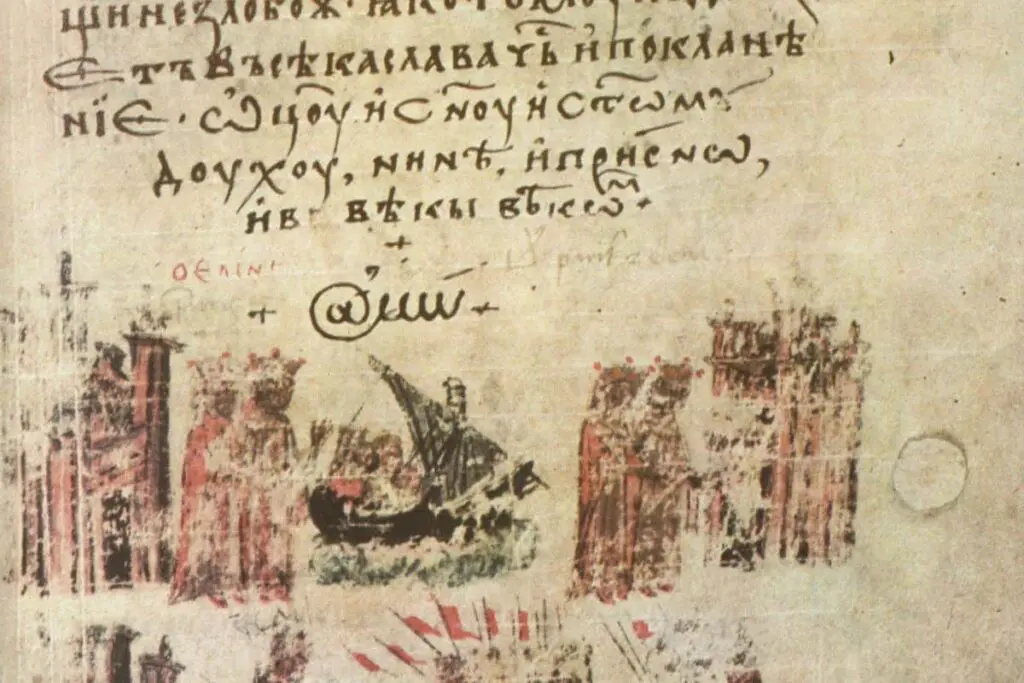 Pierwszy małpa znak w historii na kopii kroniki greckiej