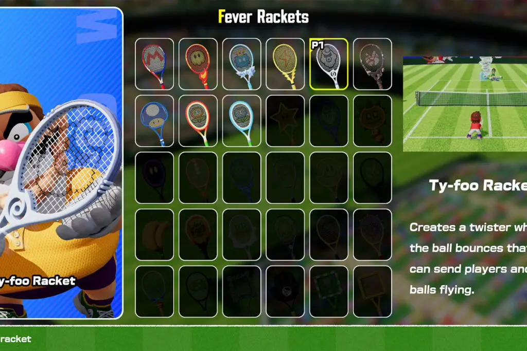 screenshot z gry mario tennis Fever