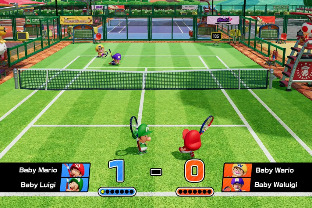 screenshot z gry Mario tennis fever