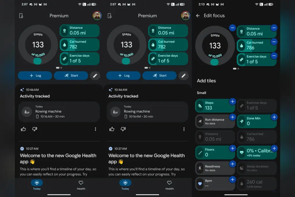 interfejs google health