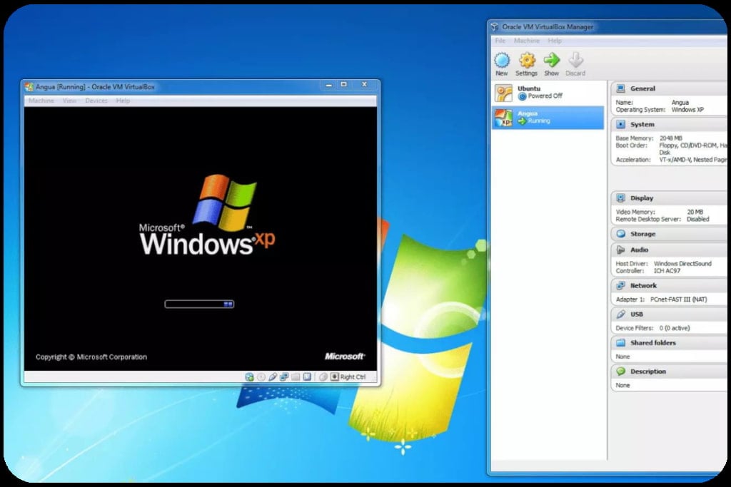 virtualbox windows xp