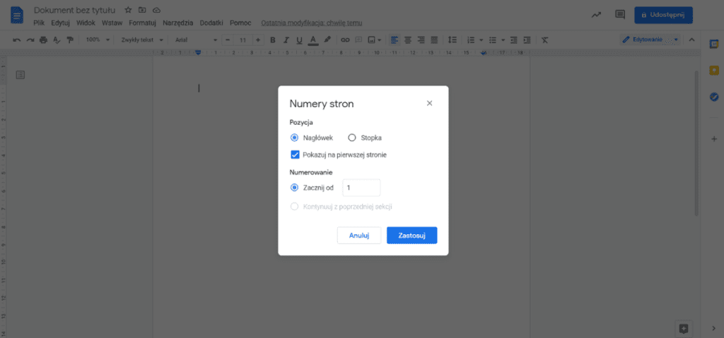 numeracja stron w microsoft word