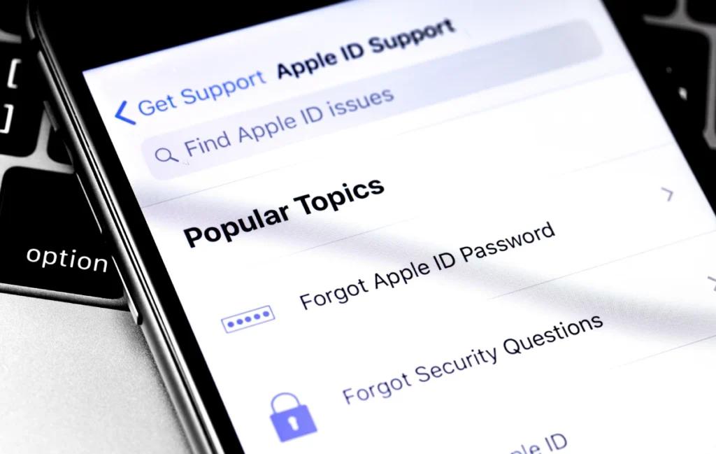 zdjęcie telefonu pokazujące jak odzyskać Apple ID