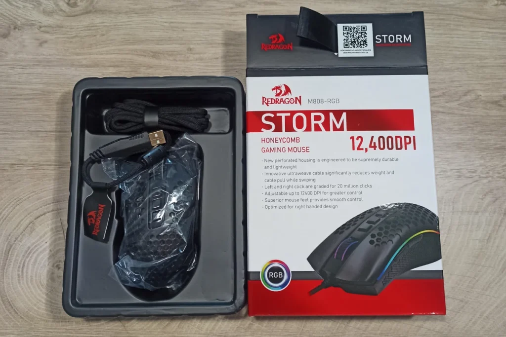Myszka gamingowa Redragon M808-RGB Storm w opakowaniu