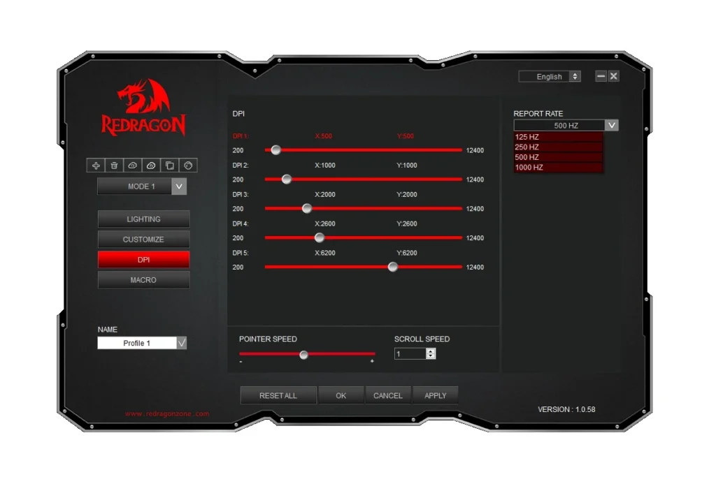 Oprogramowanie Redragon do myszki gamingowej Redragon M808-RGB Storm