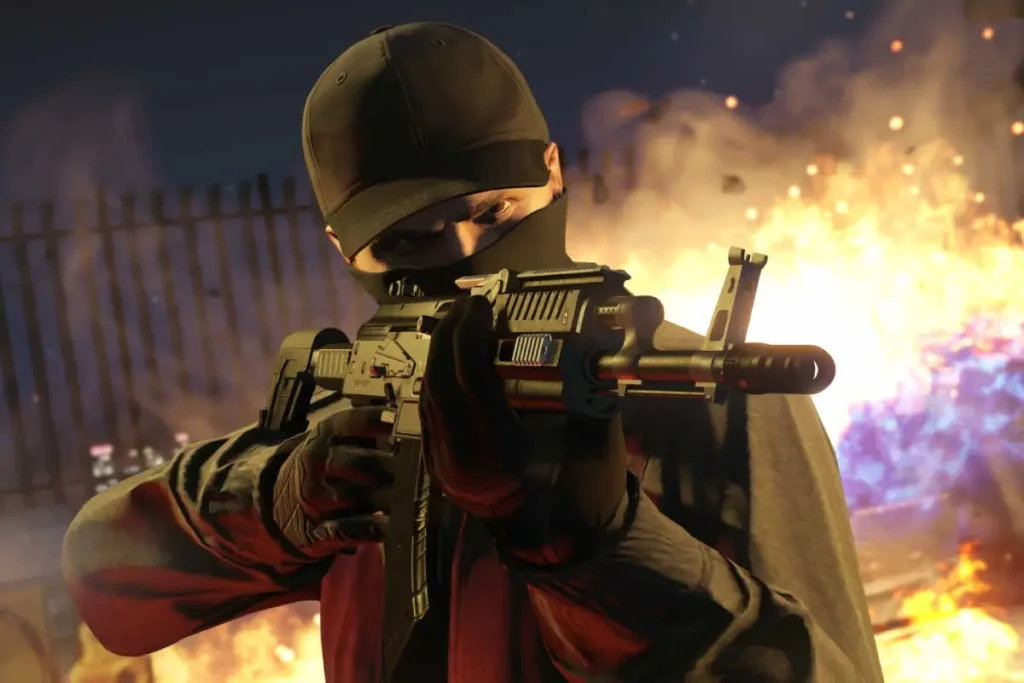 gta 5 rp zamaskowany gracz z bronią