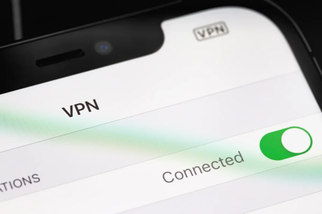 włączony vpn na urządzeniu mobilnym telefonie smartfonie